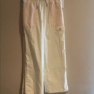 Jordan Kids Sweatpants in Cream and Pink